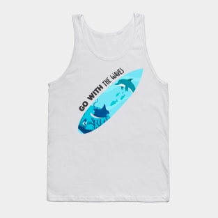 Surfboard Creative Dolphin Design Gift Tank Top